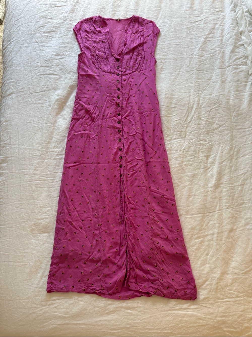 Free People Pink Button-Front Maxi Dress